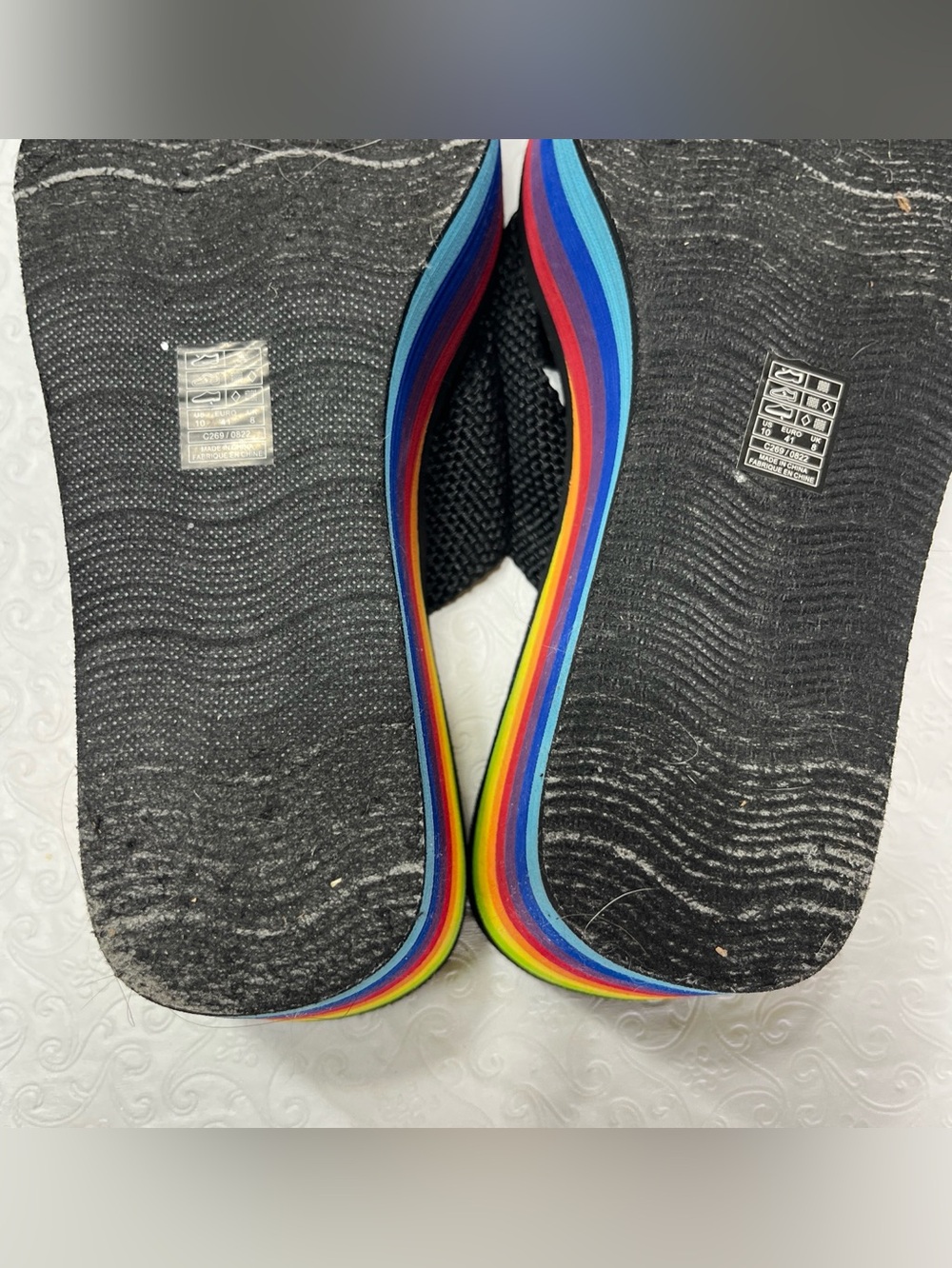 Rocket Dog Womens 10 Platform Thong Sandal Rainbow Black Slip On Shoes Gay Pride - Picture 11 of 16